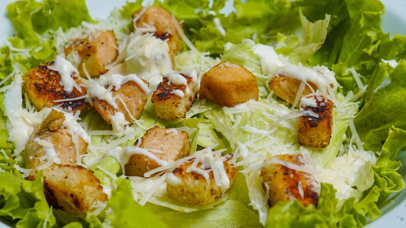 Classic Caesar salad with romaine, croutons and parmesan